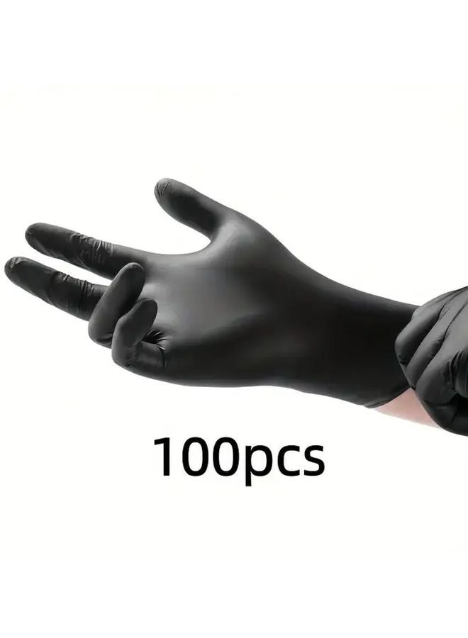Medium Heavy Duty Black Nitrile Gloves Non Slip Textured Disposable for Cleaning Dishwashing Kitchen Pet Care Hair Dyeing - Image 1